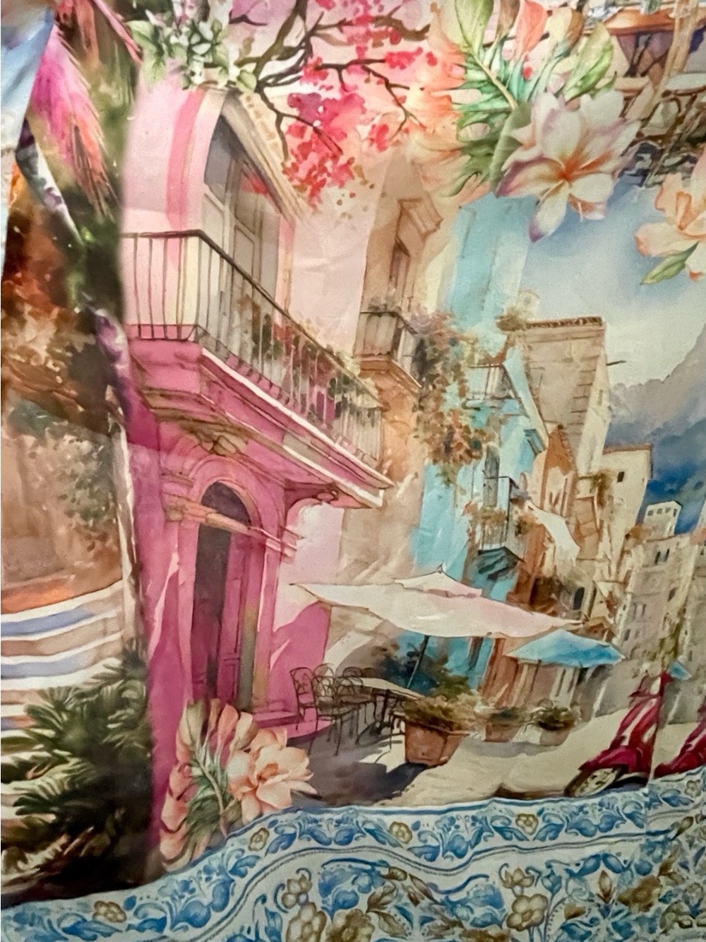 NWT Wishing Waves ITALIAN RIVIERA Scenic Postcard COTTON Resort Dress Size Small - Picture 13 of 16